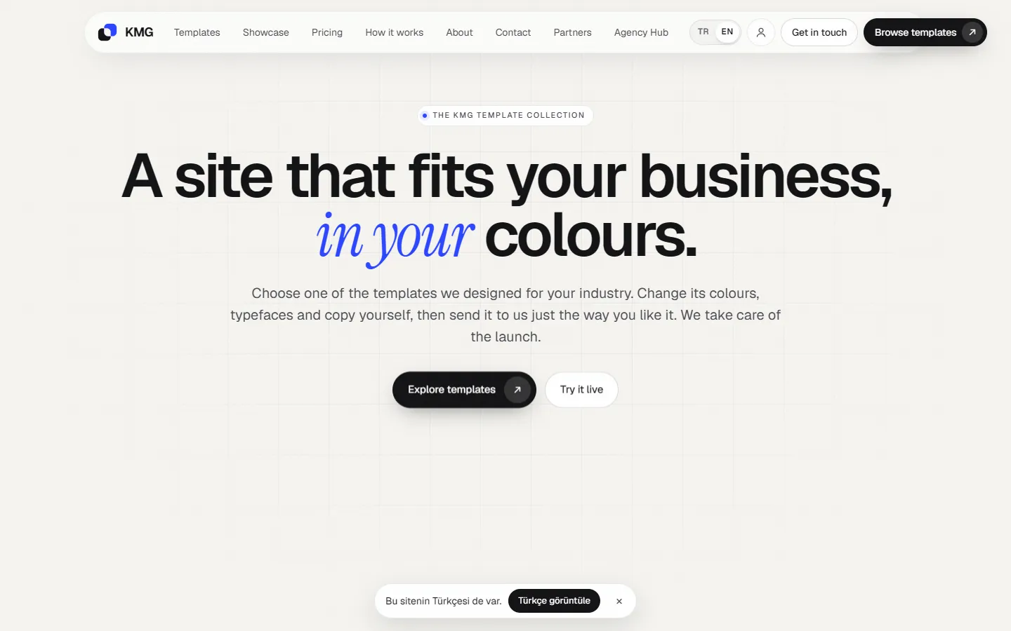 KMG Web Studio home page